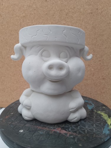 Unpainted ceramic bisque - ceramic, pig