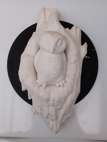 Unpainted ceramic bisque owl - unpainted,