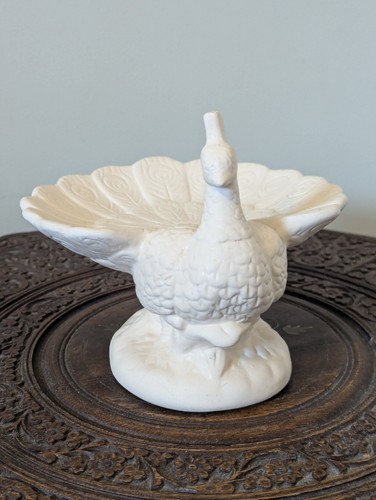 Peacock candy key dish ceramic - peacock,