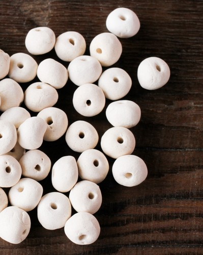 Handmade ceramic bisque bead - handmade,